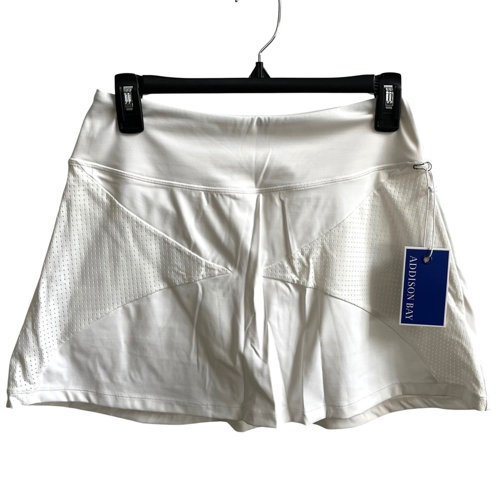 Addison Bay Skort Women S White Tenniscore Perforated Mesh Activewear Athletic
